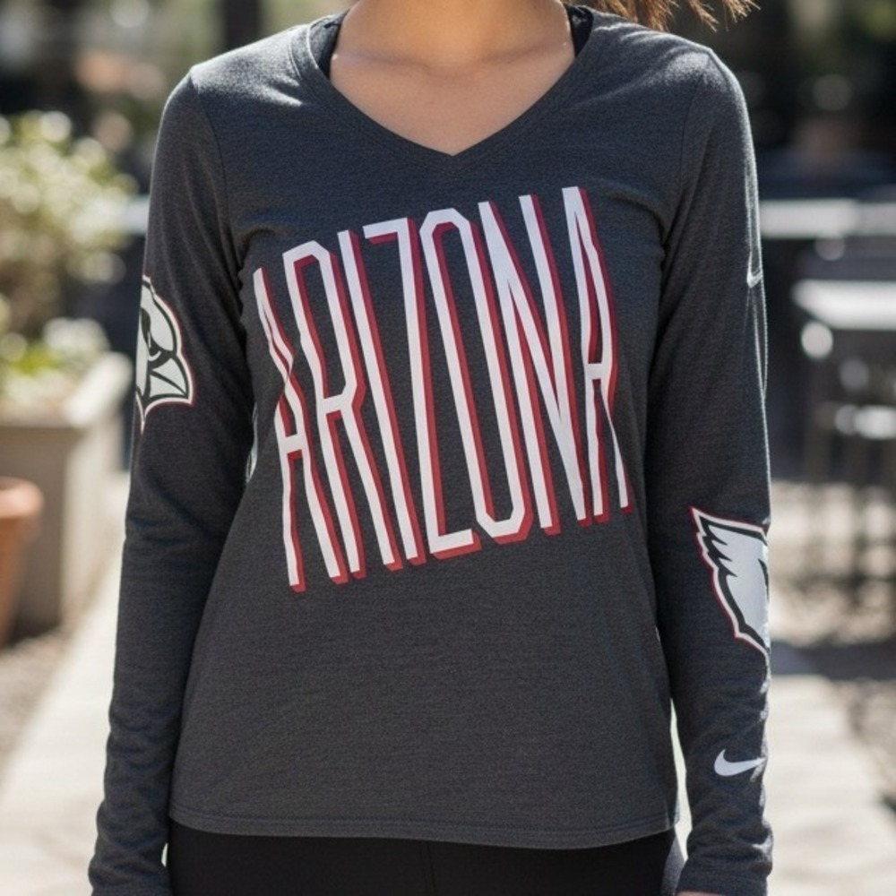 Nike Arizona Cardinals NFL Team Apparel Womens Athletic Cut Long Sleeve TShirt M